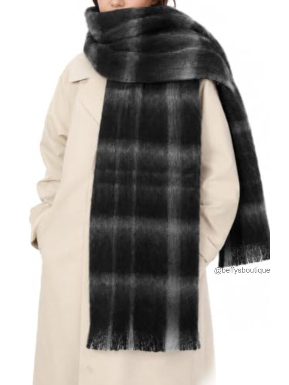 Oversized Mohair Soft Scarf Shawl Wrap Winter Blanket